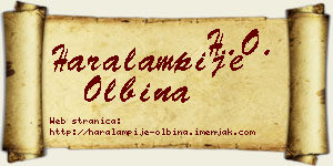 Haralampije Olbina vizit kartica